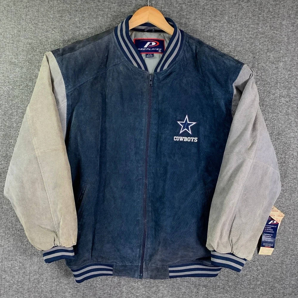 Vintage Dallas Cowboys Leather Jacket Men Extra Large Pro Player 90's NEW